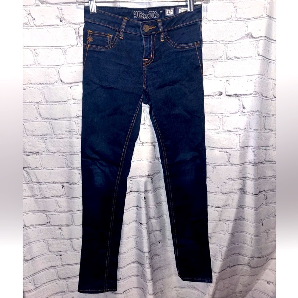 Miss Me Girls Ankle Skinny Blue Stretch Denim Jeans Girls Sz 14 Casual Comfort
